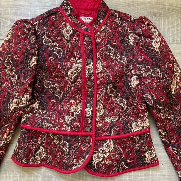 Free People Zoey Red Quilted Paisley Jacket Size M NWOT - Picture 3 of 6